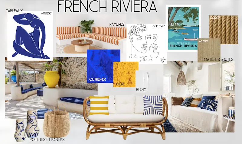 Moodboard pour le projet French Riviera