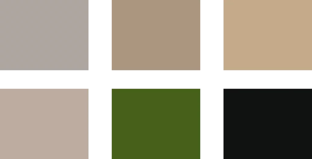Palette couleur du projet minéral